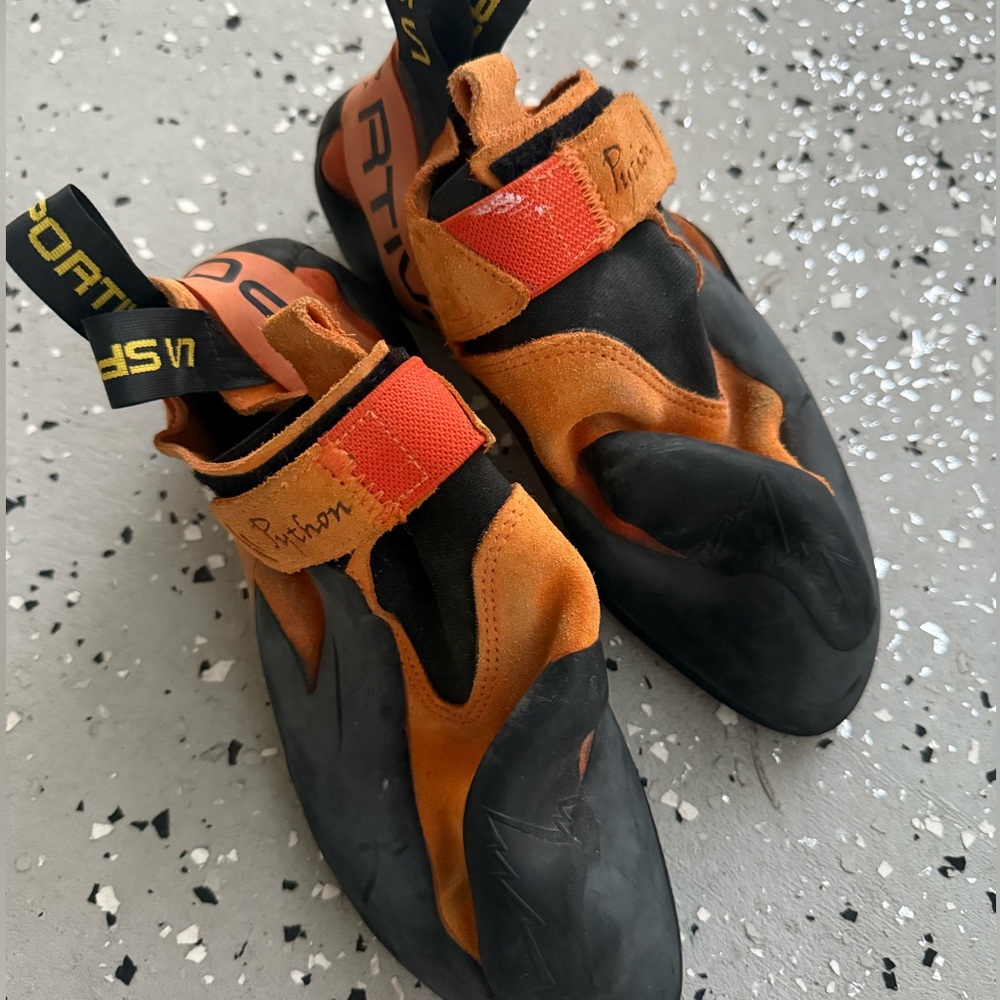 Python La Sportiva XSgrip2 Vibram Black and Orange Rock Climbing Shoes